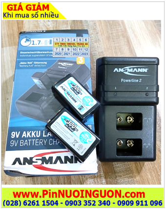 Ansman Powerline 2 _Bộ sạc Powerline 2 kèm 2 pin sạc 9v Ansman Max E300 (9v 300mAh)